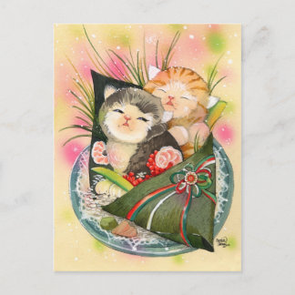Cartes Pour Fêtes Annuelles sushi à main Christmas Kitten