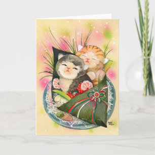Cartes Pour Fêtes Annuelles sushi à main Christmas Kitten