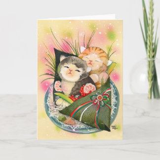 Cartes Pour Fêtes Annuelles sushi à main Christmas Kitten