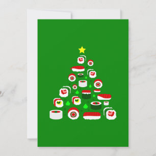 Cartes Pour Fêtes Annuelles sushi d'arbre de Noël laid
