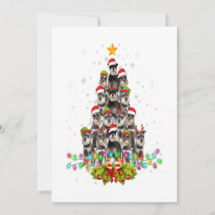 Cartes Pour Fêtes Annuelles Sweater de Noël Schnauzer Dogs Tree Xmas Animal de
