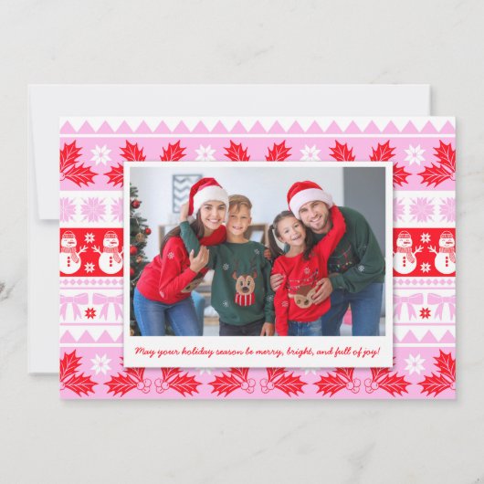 Cartes Pour Fêtes Annuelles Sweaters moches avec Père Noël, Reindeer & Snowmen (Dos)