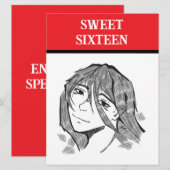 Cartes Pour Fêtes Annuelles Sweet 16 Linart (Devant / Derrière)