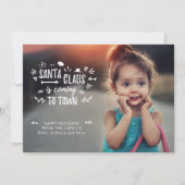 Cartes Pour Fêtes Annuelles Sweet Fun Père Noël arrive Script Photo (Devant)