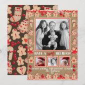 Cartes Pour Fêtes Annuelles Sweet Holiday Gingerpain de Noël Cookies Photo (Devant / Derrière)
