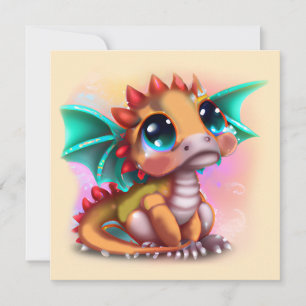 Cartes Pour Fêtes Annuelles Sweet Kawaii Baby Dragon