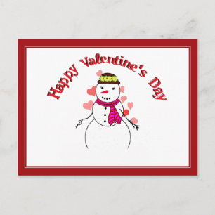 Cartes Pour Fêtes Annuelles Sweet Little Snow Girl - Heureuse Sainte-Valentin