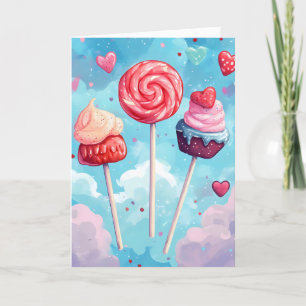 Cartes Pour Fêtes Annuelles Sweet Lollipops Jour le plus doux