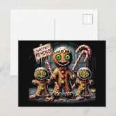 Cartes Pour Fêtes Annuelles Sweet Mais Psycho Ginger Breadman (Devant / Derrière)
