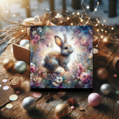 Cartes Pour Fêtes Annuelles Sweet Pastel Bunny Parties scintillant d'aquarelle