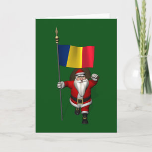 Cartes Pour Fêtes Annuelles Sweet Santa Claus visite Roumanie