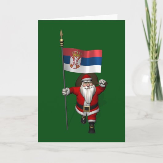 Cartes Pour Fêtes Annuelles Sweet Santa Claus visite Serbie (Devant)