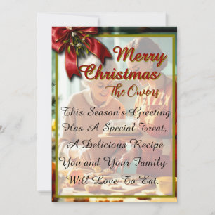 Cartes Pour Fêtes Annuelles Sweet Treat Recette voeux de Noël