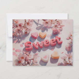 Cartes Pour Fêtes Annuelles Sweet Valentines Day Card with Cherry blossom