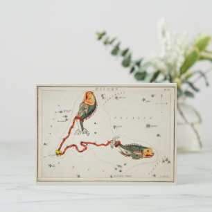 Cartes Pour Fêtes Annuelles Symbole astronomique des Poissons Zodiac Anniversa