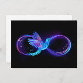 Cartes Pour Fêtes Annuelles Symbole de Neon Infinity par Glowing Hummingbird (Devant / Derrière)