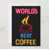 Cartes Pour Fêtes Annuelles Symbole du meilleur café néon du monde (Devant)