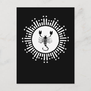 Cartes Pour Fêtes Annuelles Symbole du zodiaque Scorpion avec éruption stellai