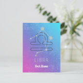 Cartes Pour Fêtes Annuelles Symbole Libra Zodiac Star Horoscope Constellation (Debout devant)