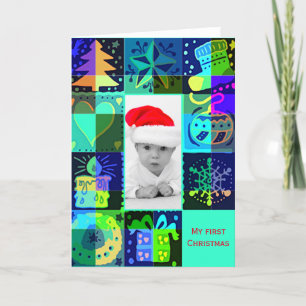 Cartes Pour Fêtes Annuelles Symboles de Noël Cadre photo + votre photo & texte