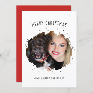 Cartes Pour Fêtes Annuelles Sympa Personnalisé Pet Splash Photo Noël