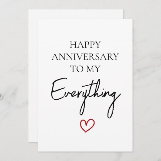 Cartes Pour Fêtes Annuelles Sympa Romantic Joyeux Anniversaire Mon Amour Minim (Devant / Derrière)