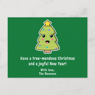 Cartes Pour Fêtes Annuelles Sympa sapin de Noël Funny arbre vert mendous