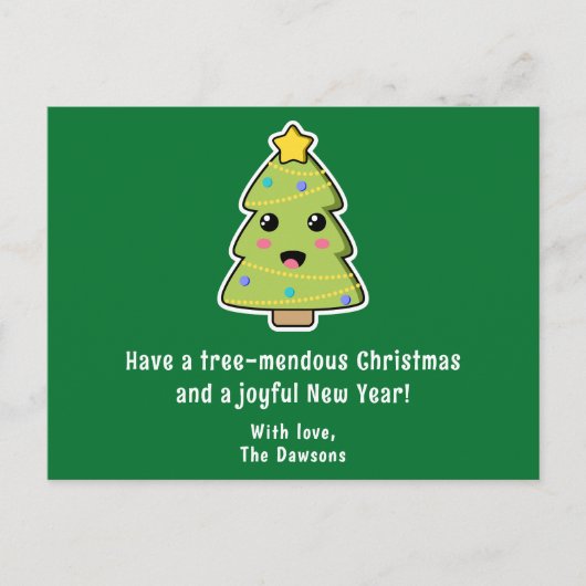 Cartes Pour Fêtes Annuelles Sympa sapin de Noël Funny arbre vert mendous (Devant)