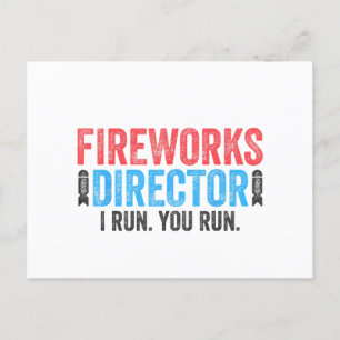 Cartes Pour Fêtes Annuelles T-Shirt 4 juillet Directeur de Fireworks