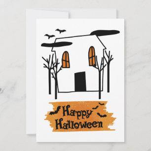 Cartes Pour Fêtes Annuelles T-Shirt avec doodle mignon d'Halloween de maison h