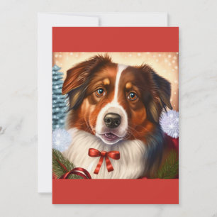 Cartes Pour Fêtes Annuelles T-shirt cadeau de chien Shepard australien de Noël