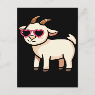 Cartes Pour Fêtes Annuelles T-shirt Cool Goat avec Lunettes de Soleil – Drôle