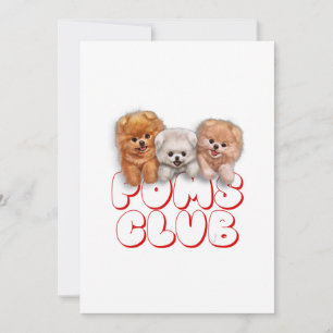 Cartes Pour Fêtes Annuelles T-Shirt, Cute Pomeranian Puppy, Poms Club