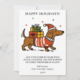 Cartes Pour Fêtes Annuelles T-shirt de Noël chien saucisse Costenoble