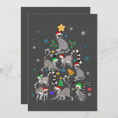 Cartes Pour Fêtes Annuelles T-shirt Joyeux Noël Lémurien Sapin de Noël Xmas (Devant / Derrière)