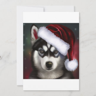 Cartes Pour Fêtes Annuelles T-shirt Sibérie de Noël / T-shirt Chien de traînea