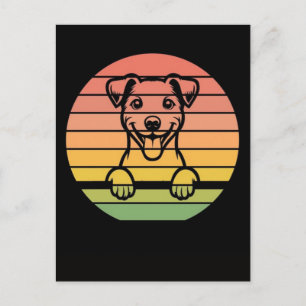 Cartes Pour Fêtes Annuelles T-shirt vintage chien Jack Russell Terrier regarda