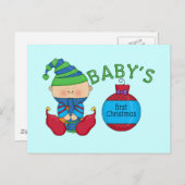 Cartes Pour Fêtes Annuelles T-shirts et cadeaux de 1er lutin de Noël (Devant / Derrière)