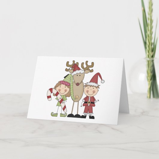 Cartes Pour Fêtes Annuelles T-shirts et cadeaux Reindeer et Elves (Devant)