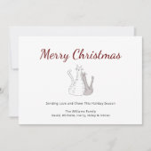 Cartes Pour Fêtes Annuelles Tabby Cats de Noël Dessin Script festif (Devant)