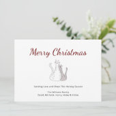 Cartes Pour Fêtes Annuelles Tabby Cats de Noël Dessin Script festif (Debout devant)