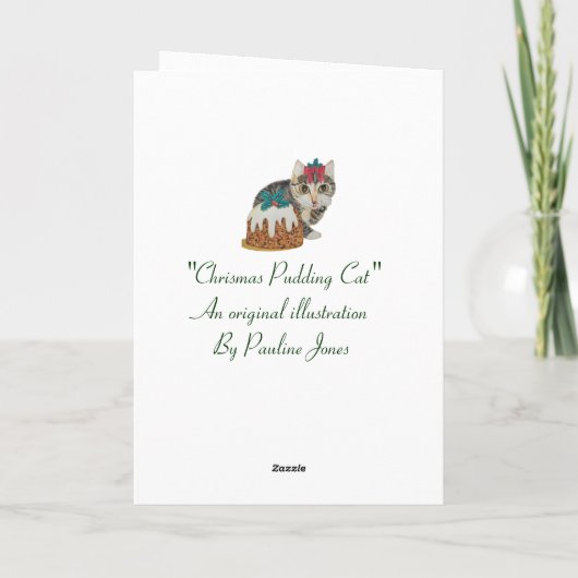 Cartes Pour Fêtes Annuelles tabby gris chaton mignon lécher patte noël (Dos)