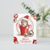 Cartes Pour Fêtes Annuelles Tabby Kitten Noël (Debout devant)