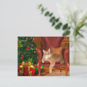 Cartes Pour Fêtes Annuelles Tabby orange de Noël (Debout devant)