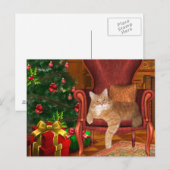 Cartes Pour Fêtes Annuelles Tabby orange de Noël (Devant / Derrière)
