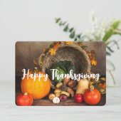 Cartes Pour Fêtes Annuelles Table d'action de grâce récolte abondante (Debout devant)