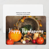 Cartes Pour Fêtes Annuelles Table d'action de grâce récolte abondante (Devant / Derrière)