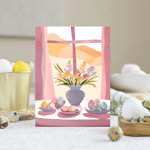 Cartes Pour Fêtes Annuelles Table de Pâques Bouquet Floral Aquarelle Faite M
