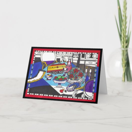 Cartes Pour Fêtes Annuelles Tableau de Rosh Hashanah (Devant)