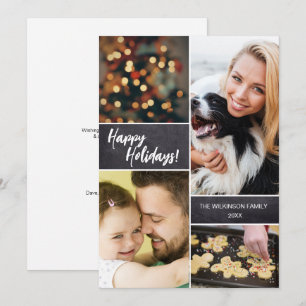 Cartes Pour Fêtes Annuelles Tableau noir de Noël photo multiple Customisé